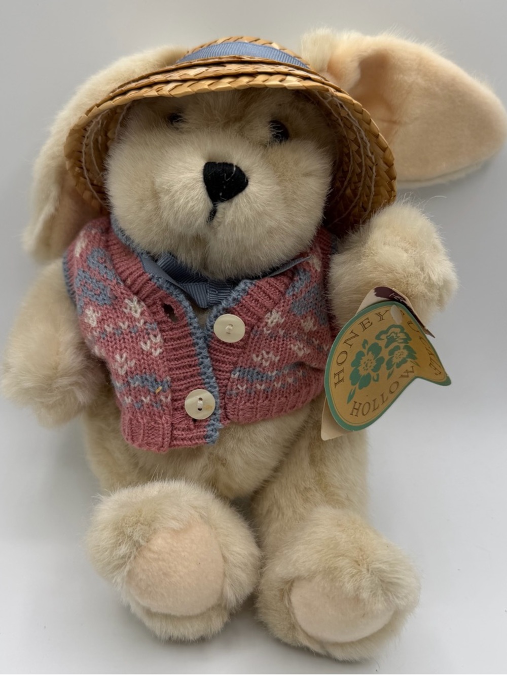 Vintage Honeysuckle Hollow Floppy Bunny 11" NWT Hecht's Rabbit Plush Hat